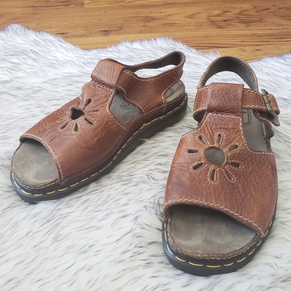 Dr. Martens Shoes - Dr. Martens Vintage Brown Leather Sun Sandals 9